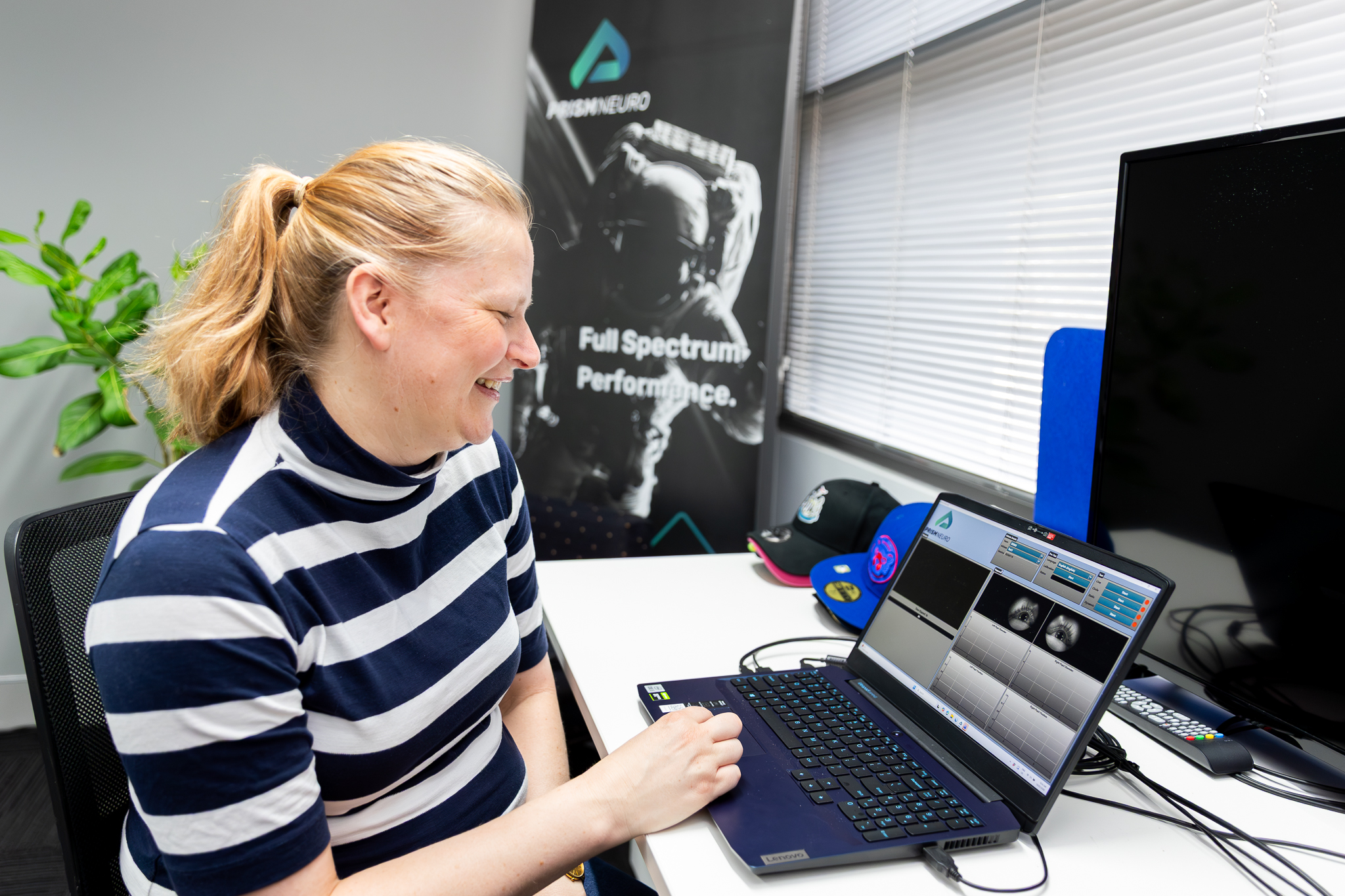 Woman using specialised software on a laptop